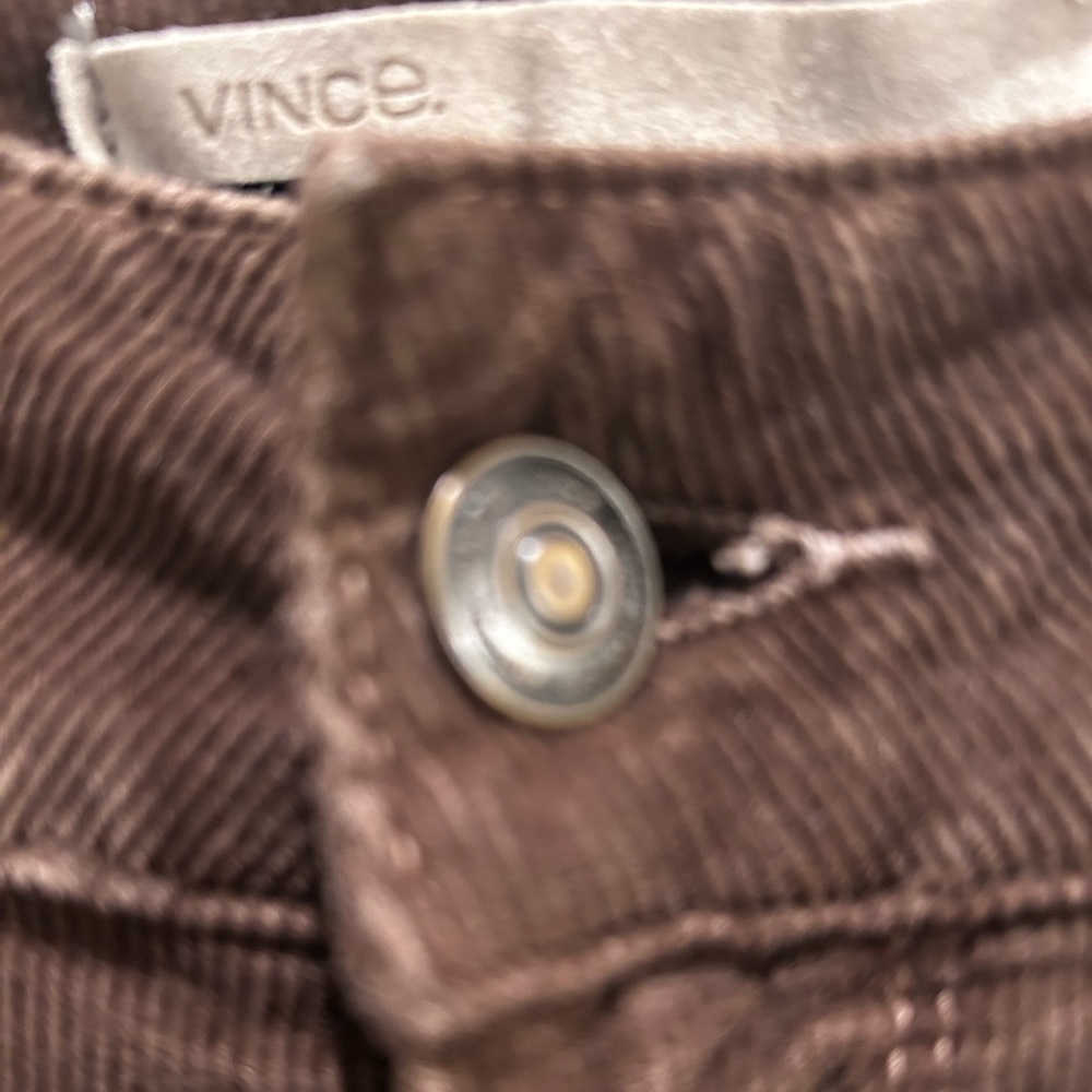 Vince Dark Camel Corduroy Cotton Pants - Picture 2 of 3